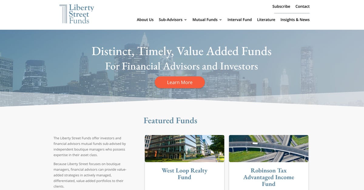 Liberty Street Funds Wins Best Mutual Fund Website